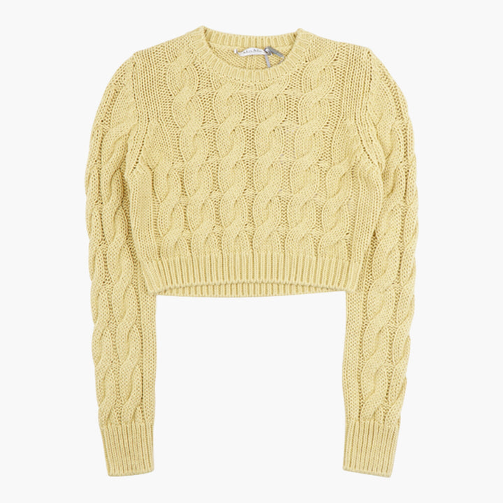 Max Mara Yellow Cable Knit Sweater - Premium Materials and Versatile Design