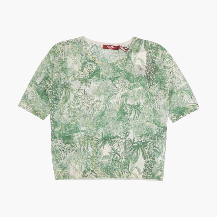 T-shirt con stampa botanica Max Mara in verde-bianco