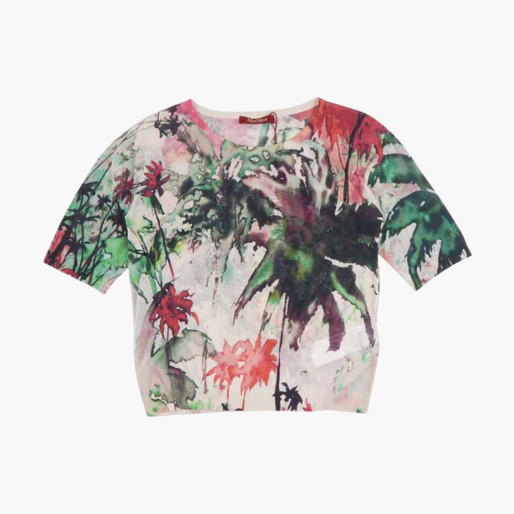 Max Mara Botanical Print T-shirts and Polos - Made in Italy