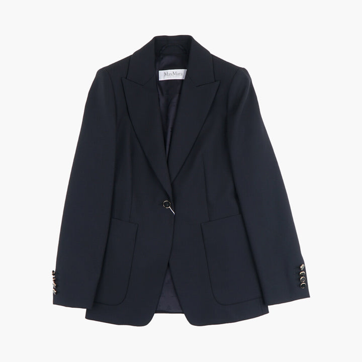 Max Mara Women's Tailored Blue Jacket - Elegant & Versatile for Professional and Casual Settings