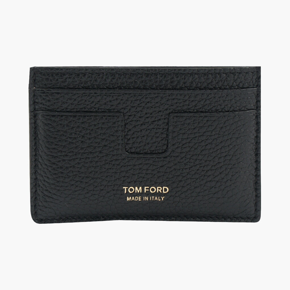 Portafoglio Tom Ford Luxury in pelle rosso-nero con logo in rilievo dorato - Made in Italy