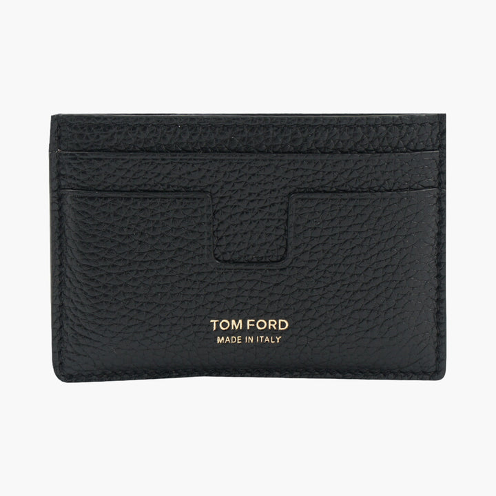 Portafoglio Tom Ford Luxury in pelle rosso-nero con logo in rilievo dorato - Made in Italy