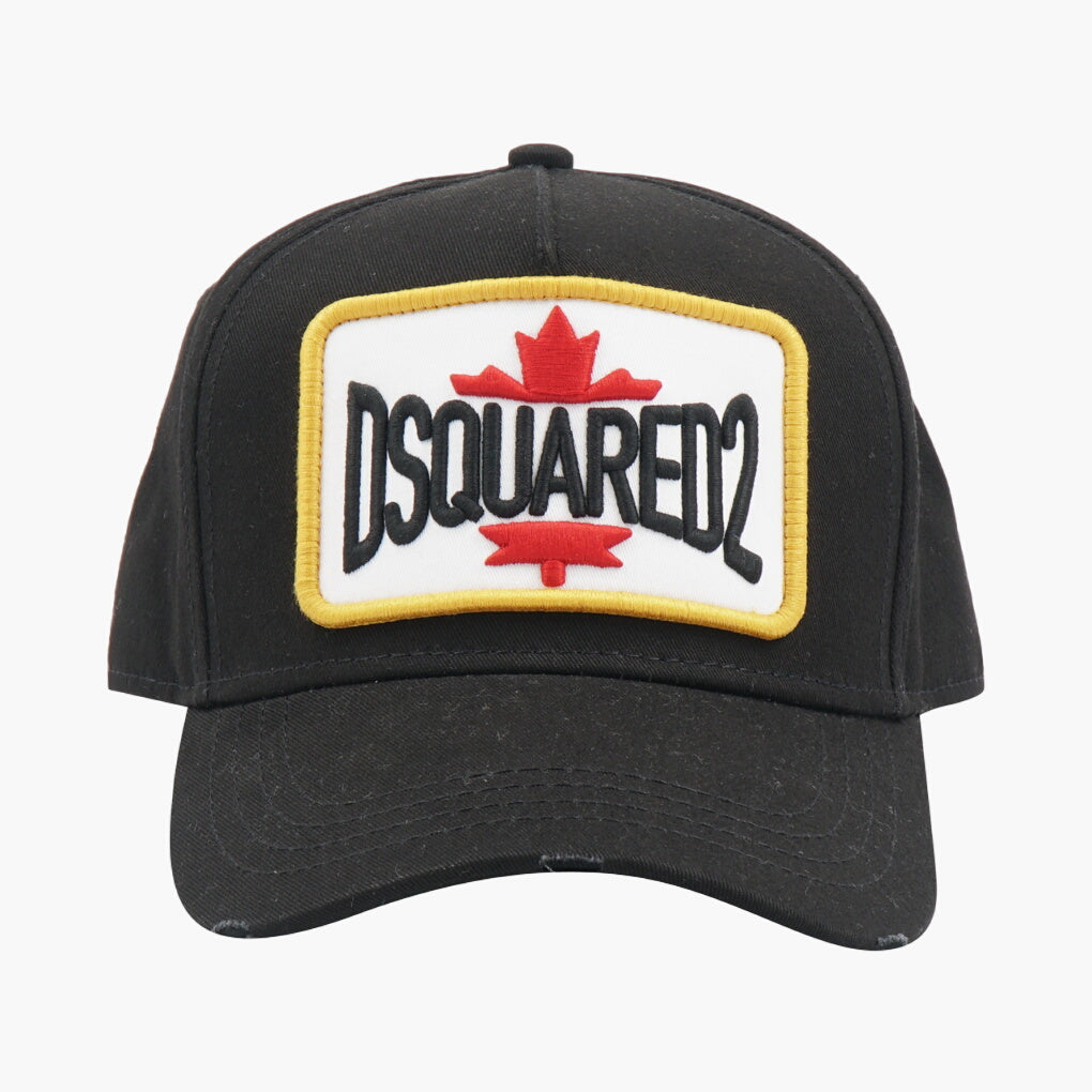 Dsquared2 Hat - Black-Multi with Bold Logo Design and Adjustable Strap