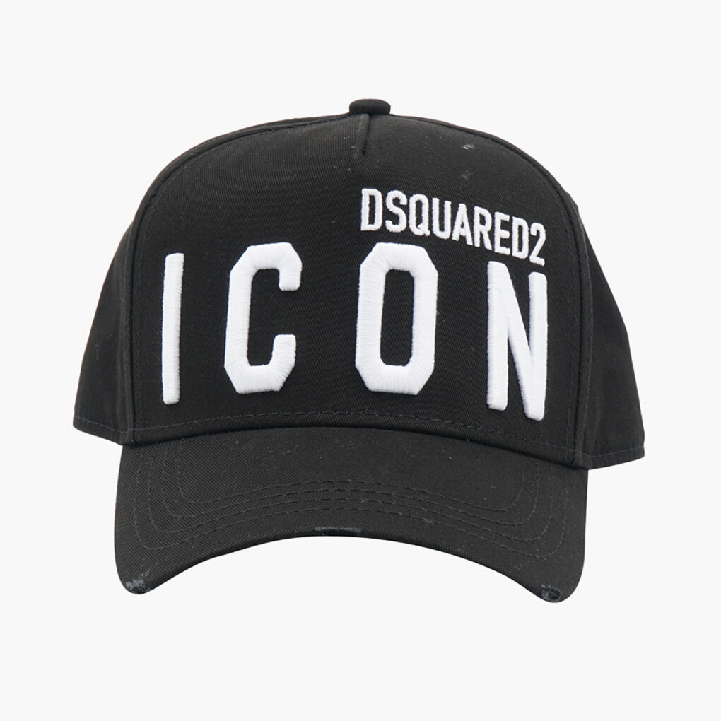 Dsquared2 Black Hat with Bold Lettering and Adjustable Back