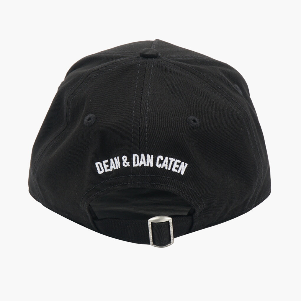 Dsquared2 Black Hat with Bold Lettering and Adjustable Back