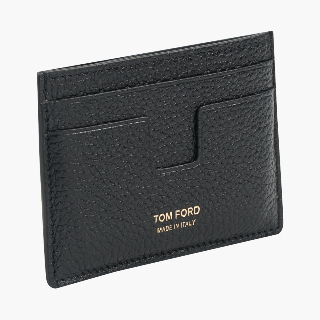 Tom Ford Luxury Red-Black Leather Wallet with Gold Embossed Logo - Made in Italy