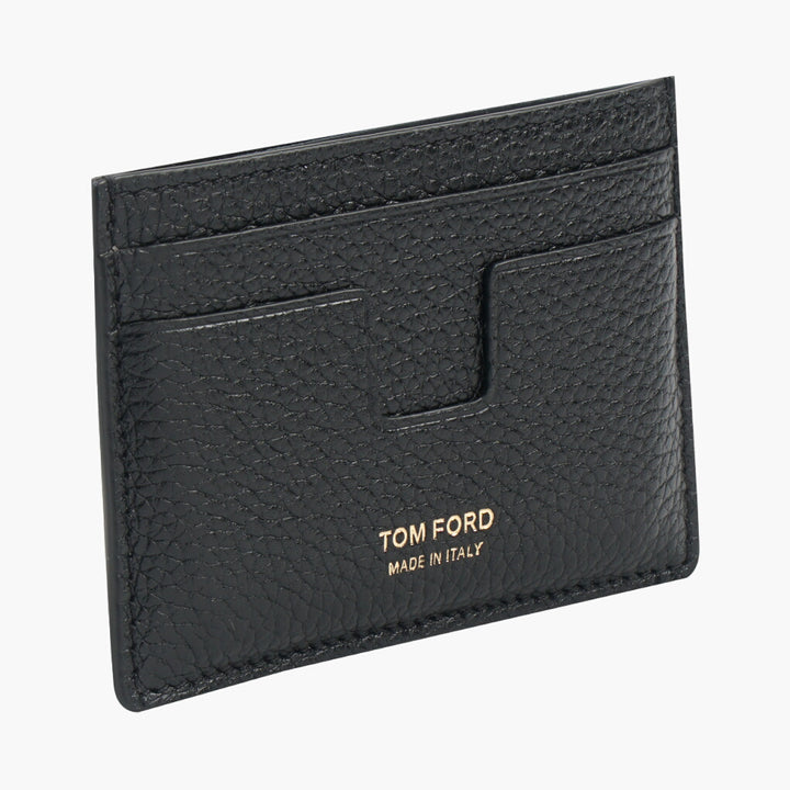 Portafoglio Tom Ford Luxury in pelle rosso-nero con logo in rilievo dorato - Made in Italy