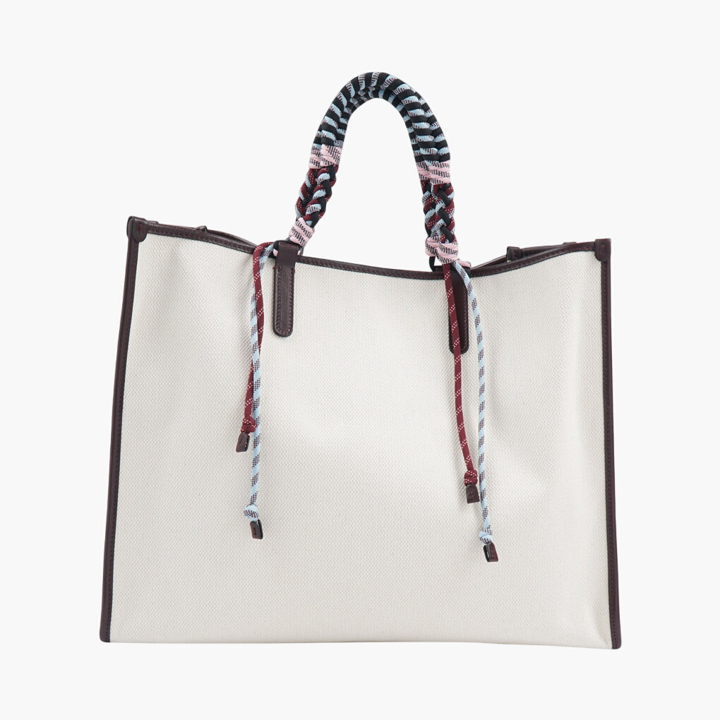 Etro Bags - Luxurious White-Multi Designer Handbag with Intricate Woven Handles