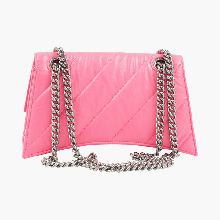 Balenciaga Fuchsia-Silver Quilted Designer Bag with Silver Hardware