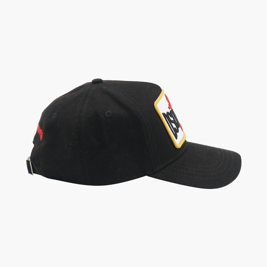 Dsquared2 Hat - Black-Multi with Bold Logo Design and Adjustable Strap