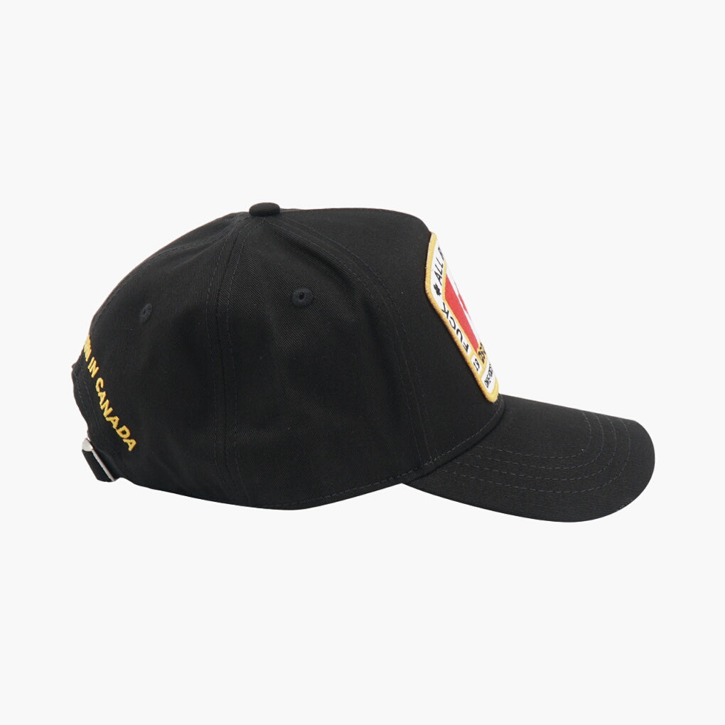 Dsquared2 Black-Multi Hat with Canadian Flag Motif - Adjustable and Durable Design