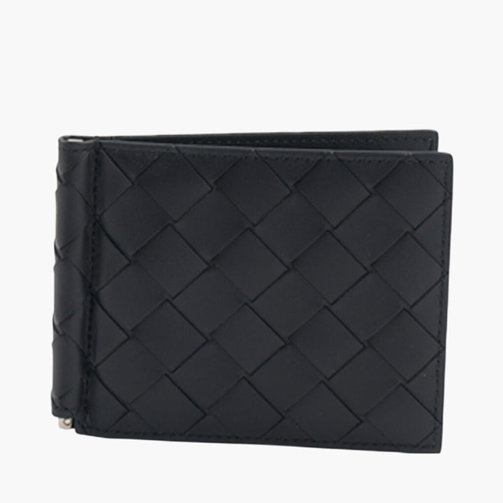 Bottega Veneta Blue Leather Wallet with Intrecciato Weave - Made in Italy