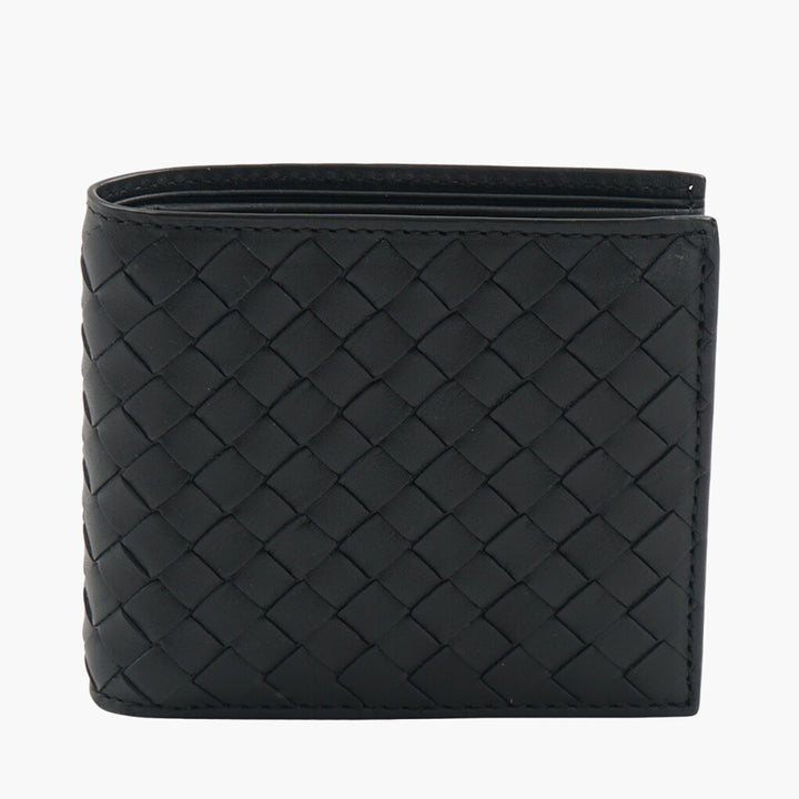 Bottega Veneta Black Leather Intrecciato Wallet - Made in Italy