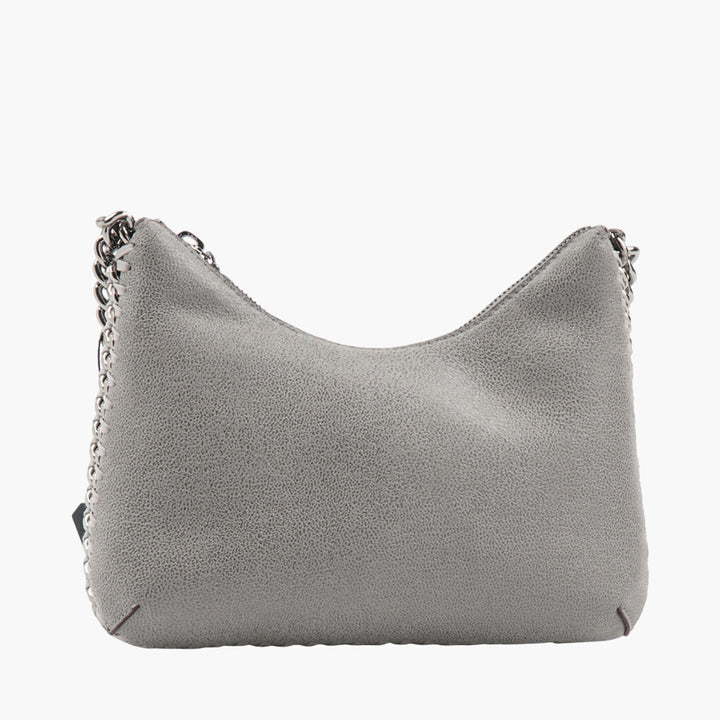 Borsa in pelle vegana ecologica Stella McCartney con dettagli a catena - Grigio Argento