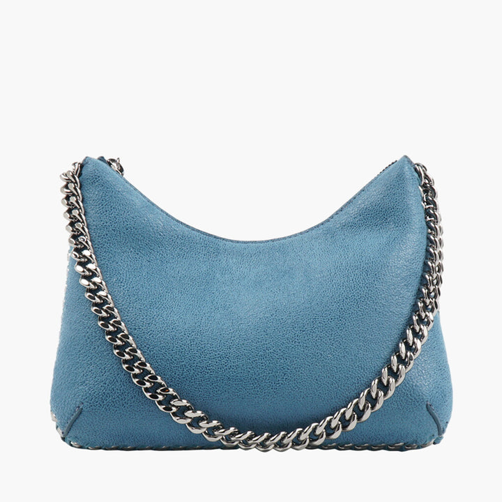 Stella McCartney Petrol-Silver Bag with Chain Detailing - Elegant and Spacious Design