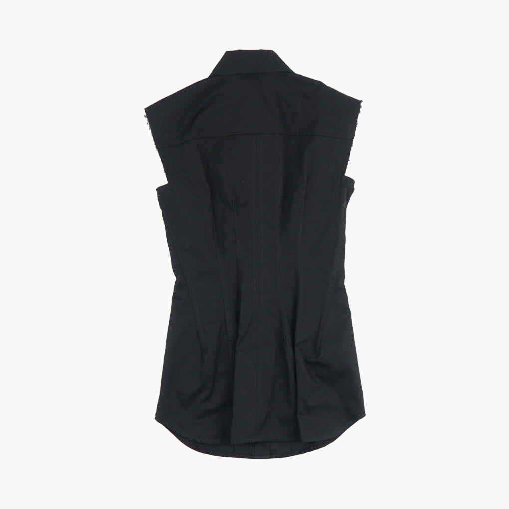 Max Mara Elegant Black Sleeveless Shirt