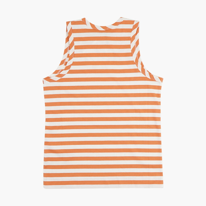 Moncler Women's Striped Sleeveless Top in White-Orange