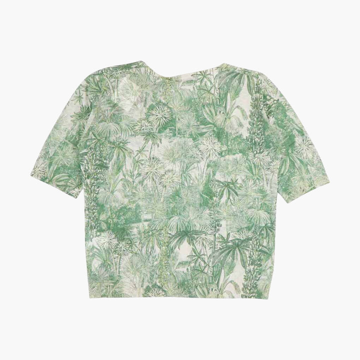 T-shirt con stampa botanica Max Mara in verde-bianco