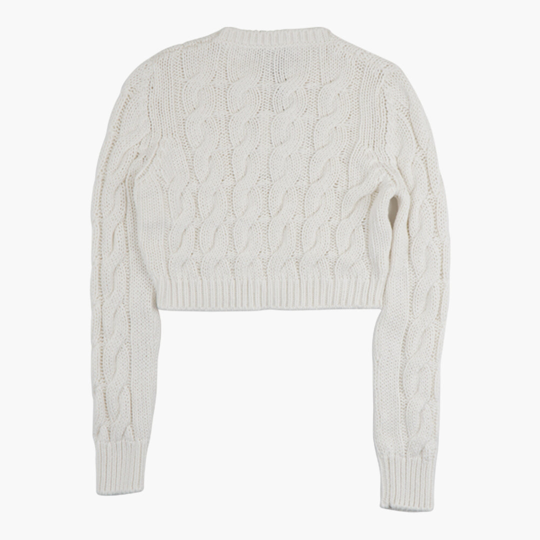 Max Mara White Cable Knit Sweater - Classic and Versatile Style