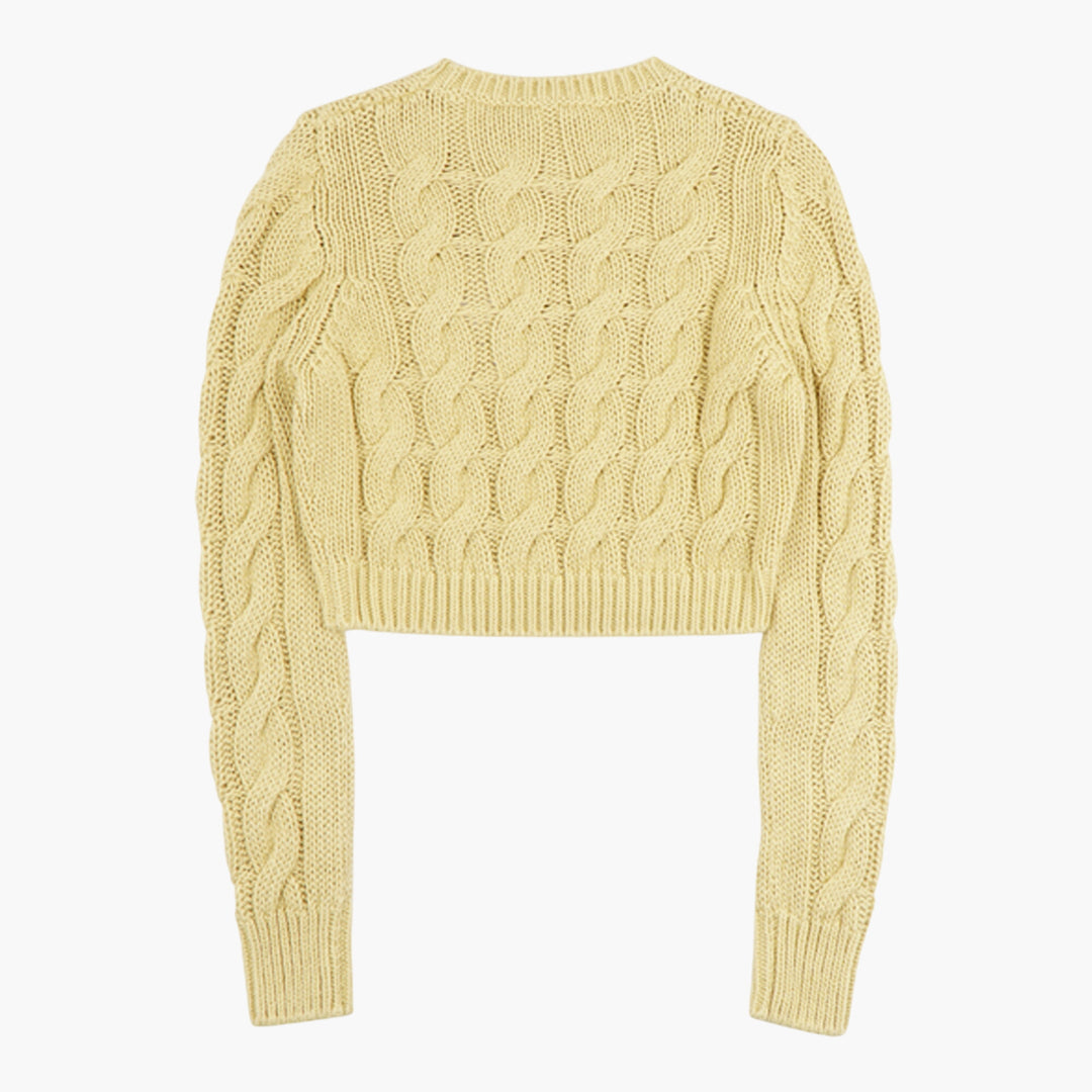 Max Mara Yellow Cable Knit Sweater - Premium Materials and Versatile Design