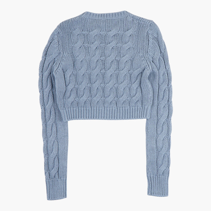 Max Mara Elegant Blue Cable Knit Sweater