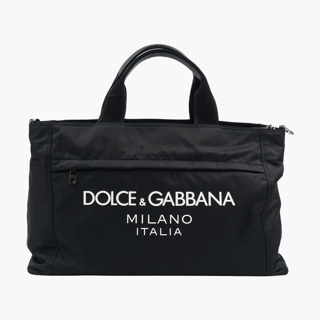 Dolce & Gabbana Black Bag with Logo - Made in Italy