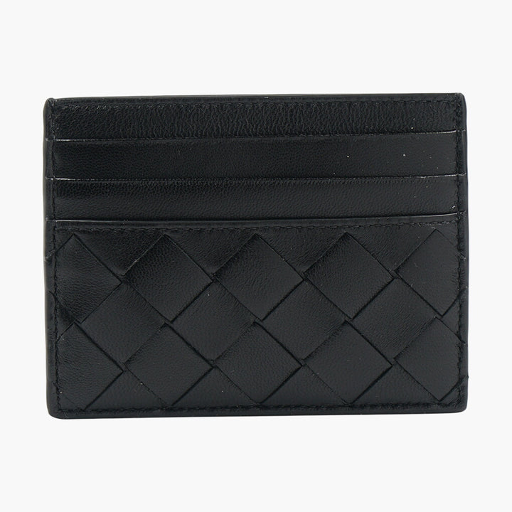 Bottega Veneta Black Woven Leather Wallet