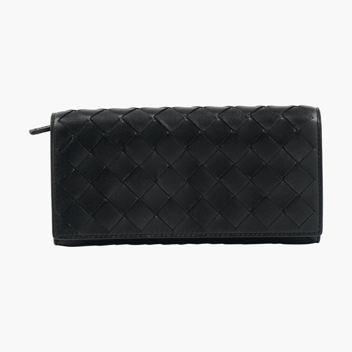 Bottega Veneta Women's Wallet Black Intrecciato