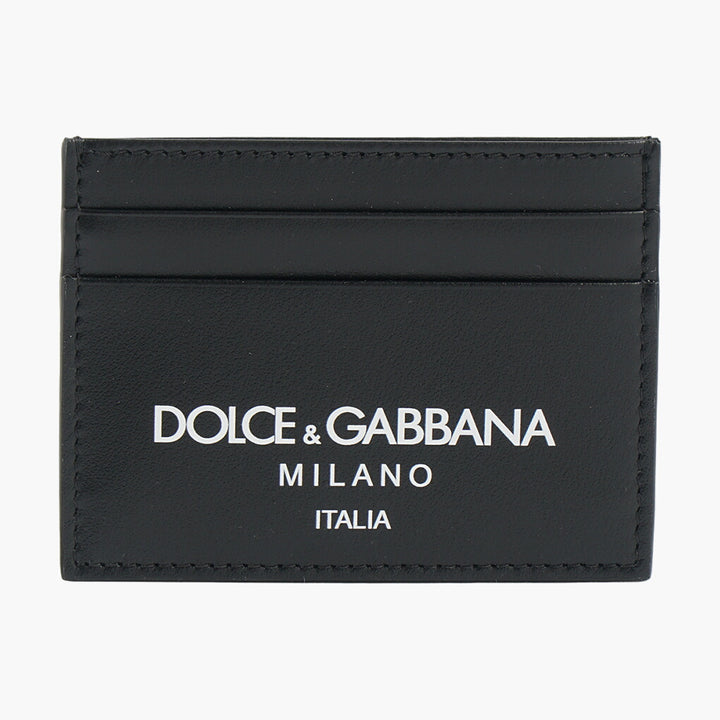 Dolce & Gabbana Black Leather Wallet with Multiple Card Slots