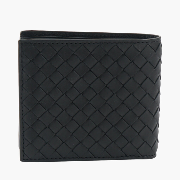 Bottega Veneta Black Leather Intrecciato Wallet - Made in Italy