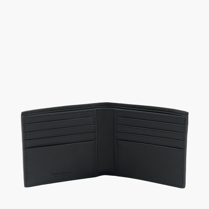 Bottega Veneta Black Leather Intrecciato Wallet - Made in Italy