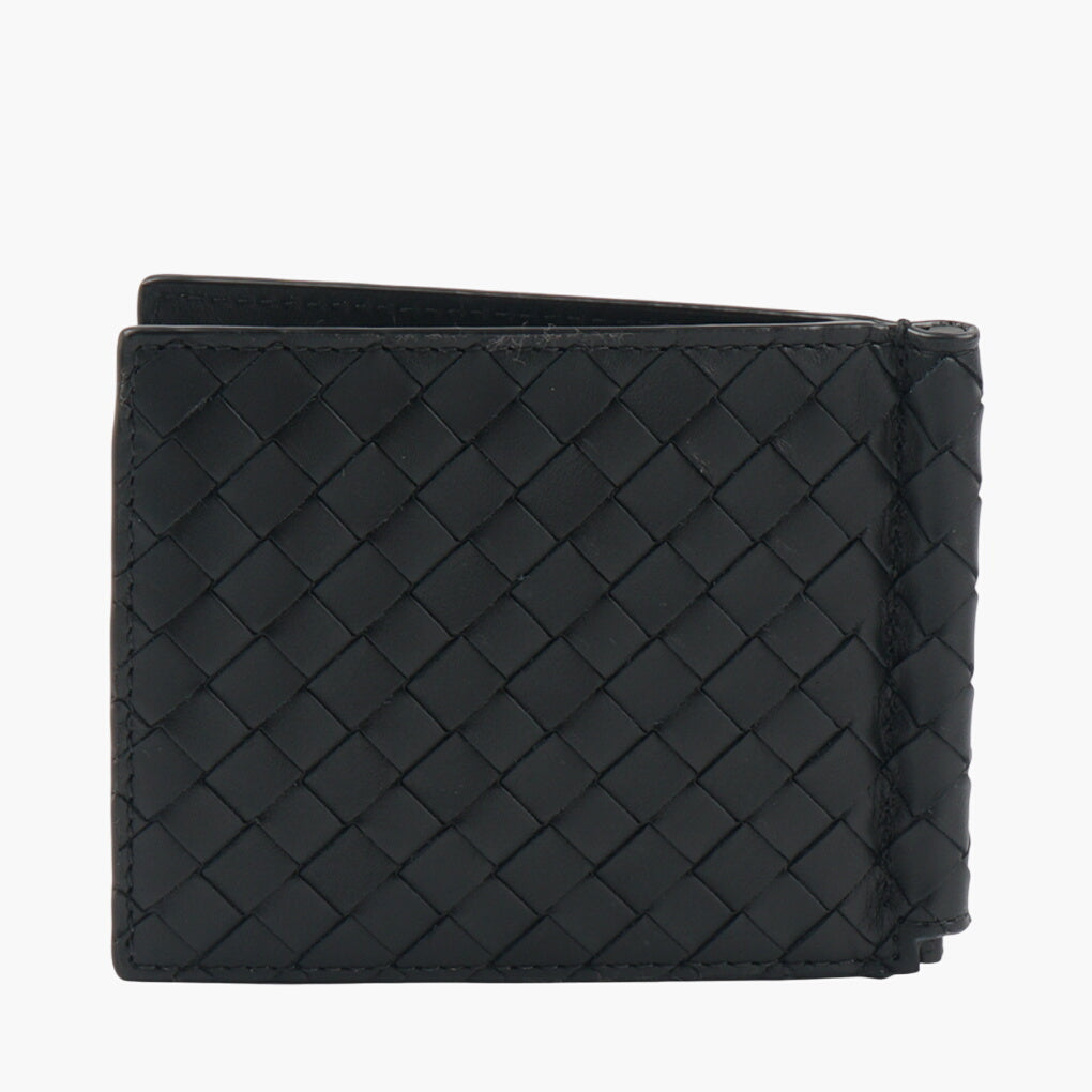 Bottega Veneta Intrecciato Black Leather Wallet - Made in Italy