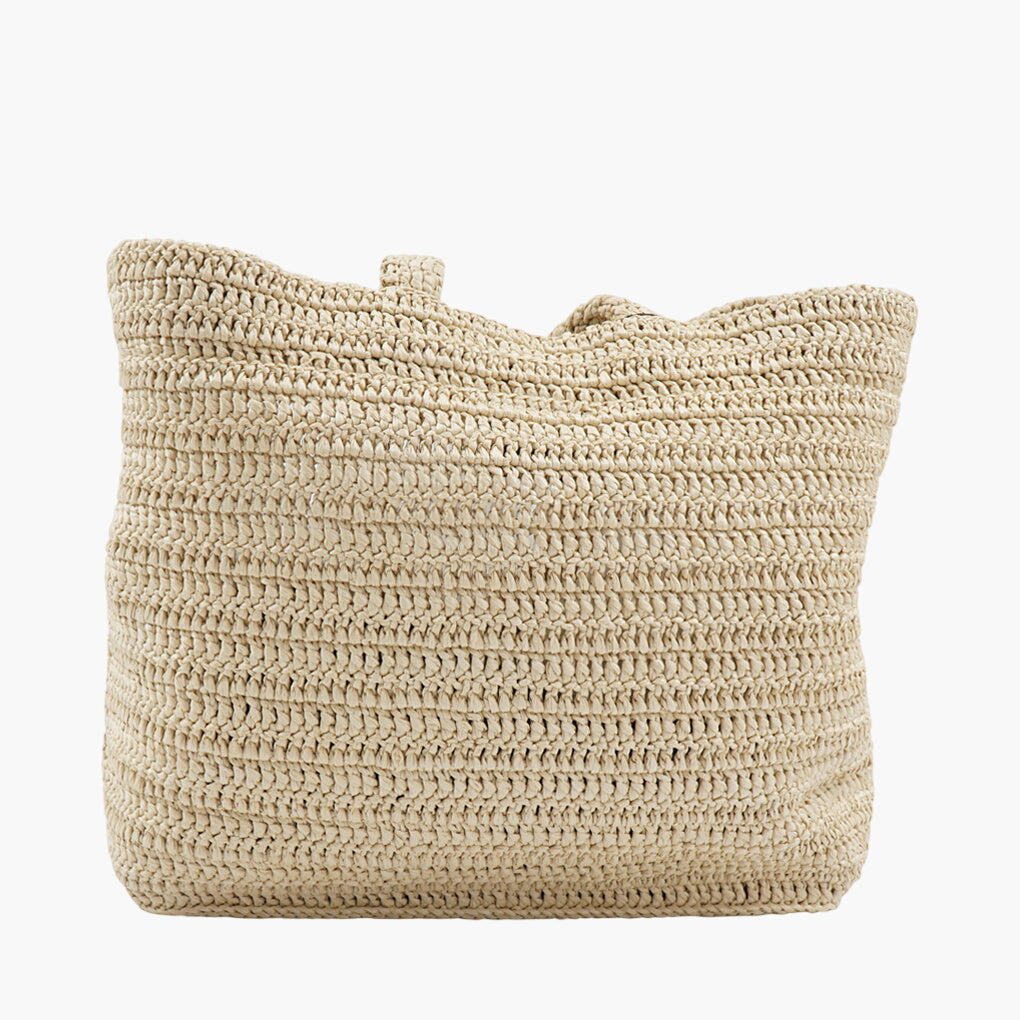 Saint Laurent Rive Gauche Woven Bag Beige-Navy - Made in Italy