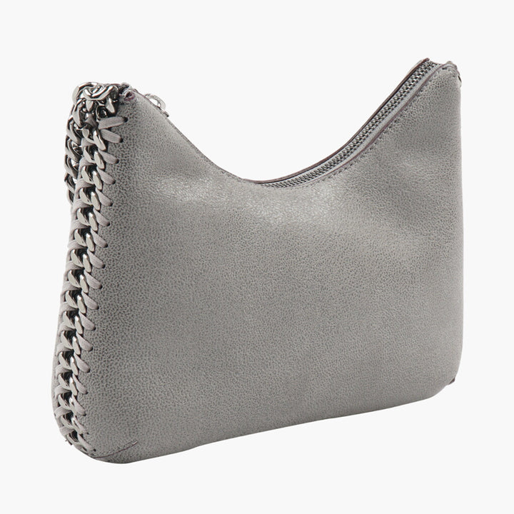 Borsa in pelle vegana ecologica Stella McCartney con dettagli a catena - Grigio Argento