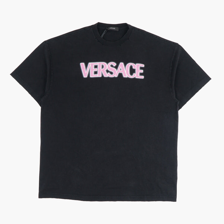 Versace T-shirt e polo nere e rosa - Abbigliamento casual di lusso Made in Italy