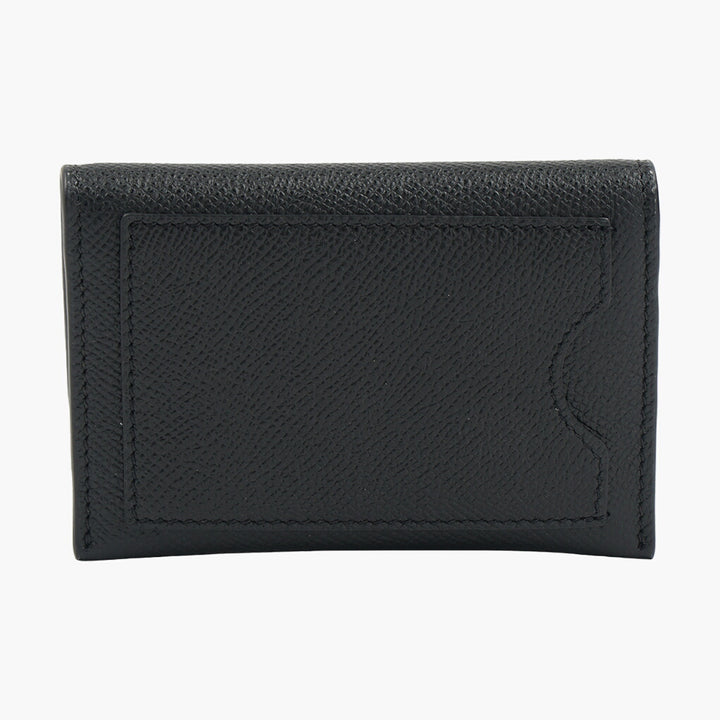 Salvatore Ferragamo Black and Gold Leather Wallet with Gancini Logo