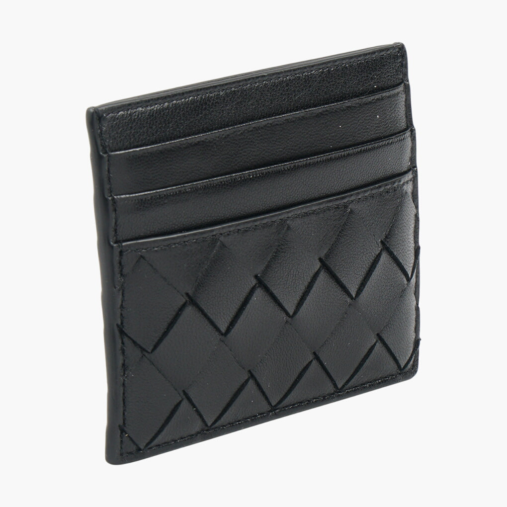 Bottega Veneta Black Woven Leather Wallet