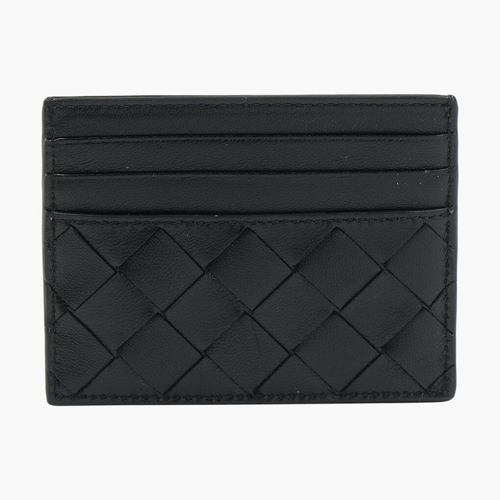 Bottega Veneta Black Woven Leather Wallet