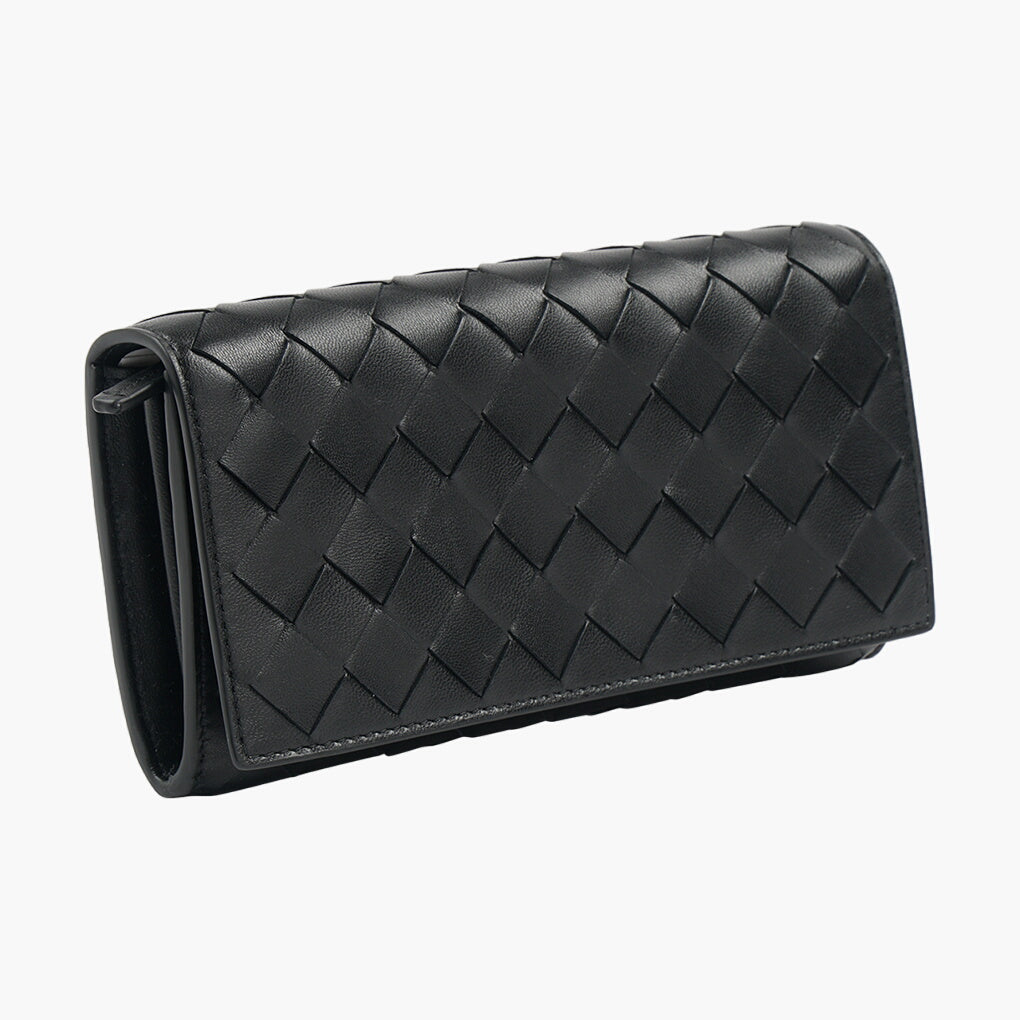 Bottega Veneta Women's Wallet Black Intrecciato