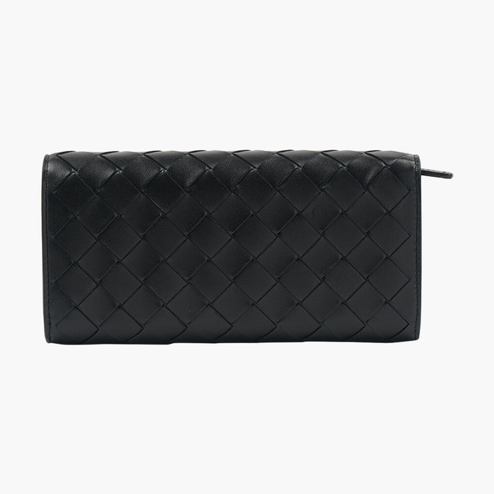 Bottega Veneta Women's Wallet Black Intrecciato