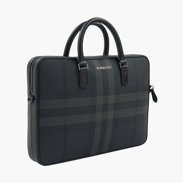 Burberry Bags - Sophisticated Leather Bag in Charcoal with Iconic Check Pattern