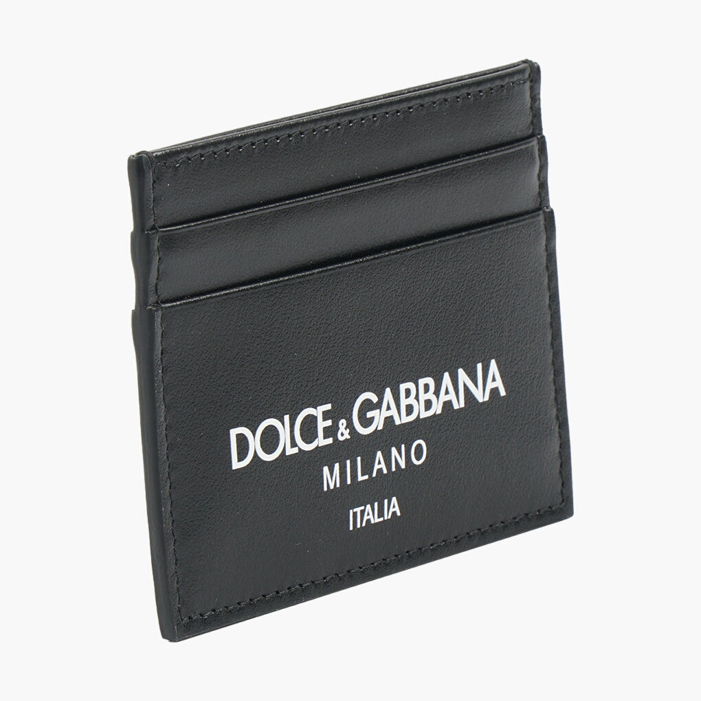 Dolce & Gabbana Black Leather Wallet with Multiple Card Slots