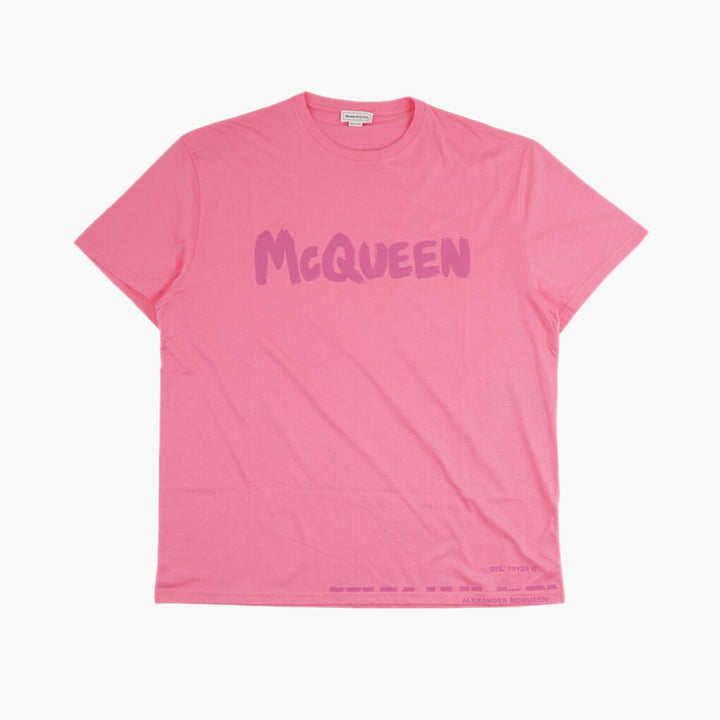 Alexander McQueen T-shirt e Polo Rosa con Logo Iconico - Made in Italy