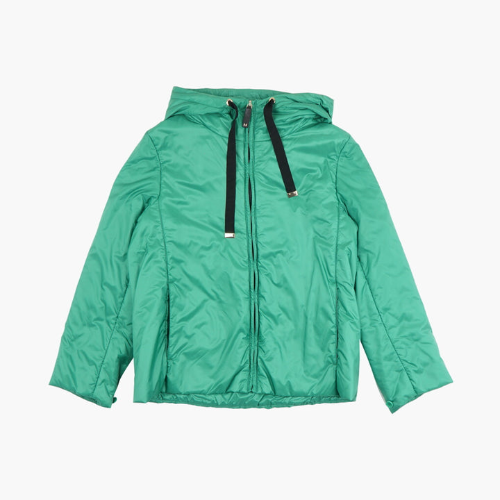 Giacca con cappuccio verde da donna Max Mara con chiusura a zip completa