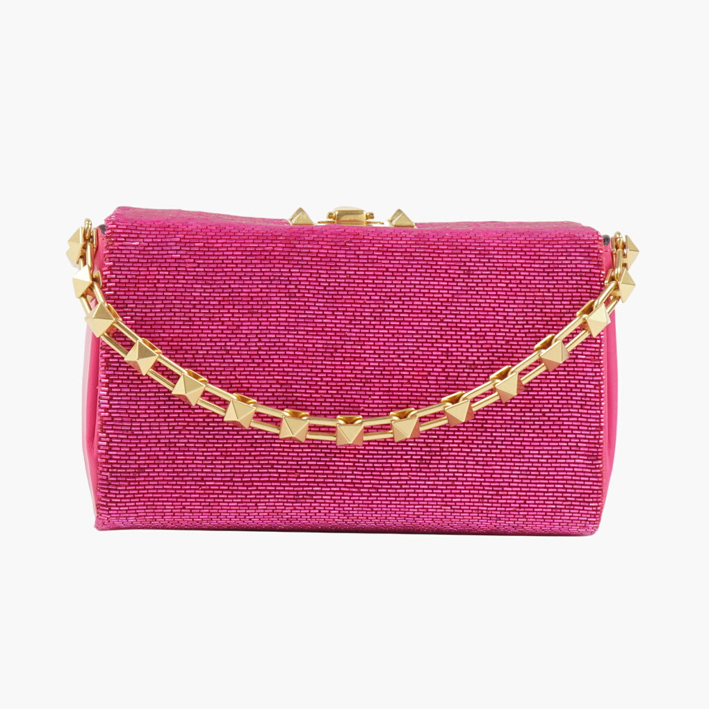 Valentino Bags Fuchsia Handbag with Gold Hardware - Made in Italy