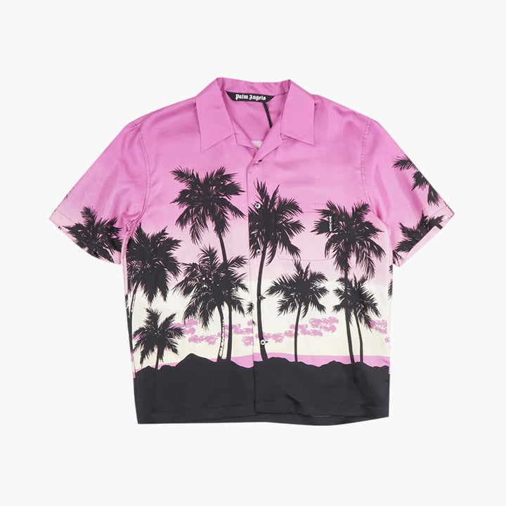 Palm Angels Vibrant Pink Palm Tree Graphic Shirt