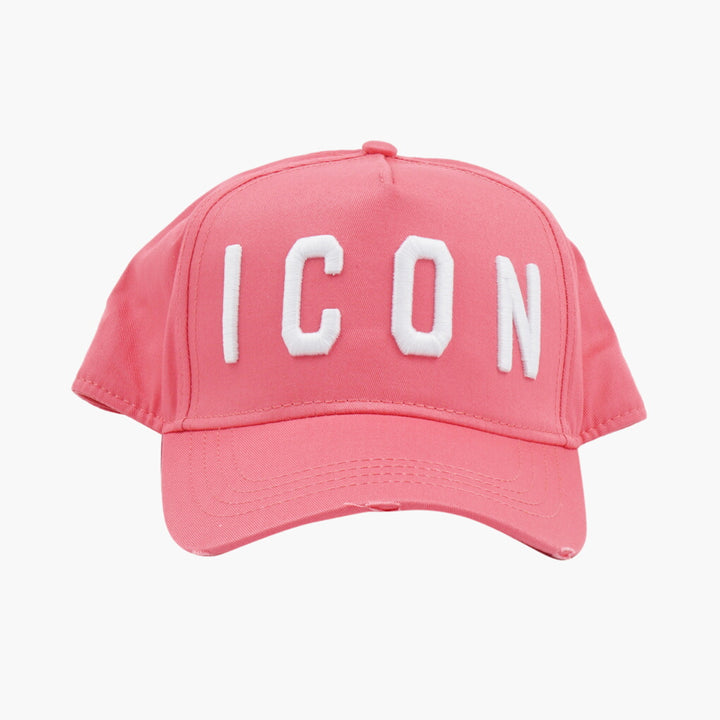 Dsquared2 ICON Embroidered Hat with Adjustable Strap - Pink/White