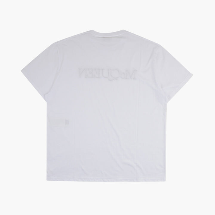 Alexander McQueen White T-shirt with Signature Logo - Made in Italy