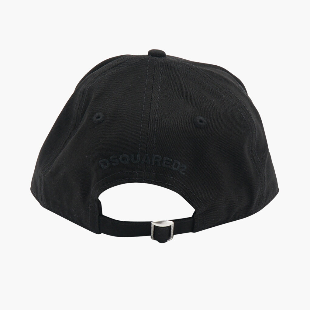 Cappello Dsquared2 con applicazione floreale nera e multicolore