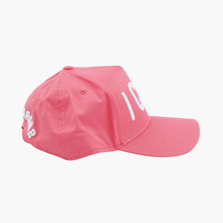 Dsquared2 ICON Embroidered Hat with Adjustable Strap - Pink/White